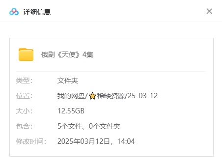 《天使》俄剧[2012][超清无删减/4集全12.55G][百度/夸克网盘下载]