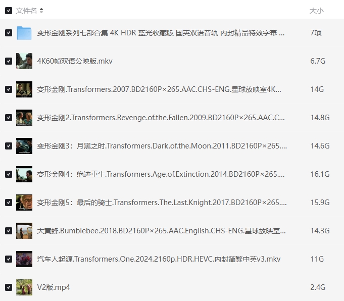 《变形金刚：起源》[网盘下载]美国电影[4k高清/国语字幕资源]